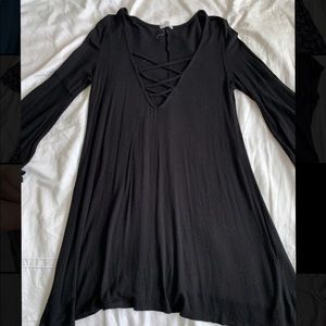 Bell Sleeve Black Urban Outfitters V-Neck Blouse
